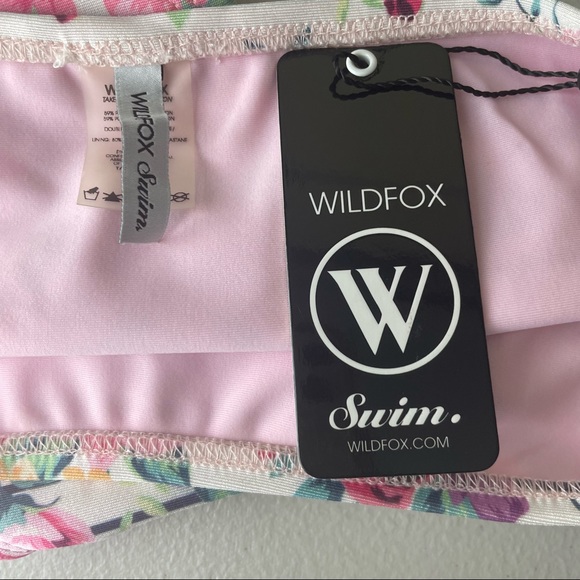 WILDFOX NWT SWIM 90’s BIKINI FLORAL STRIPE BOTTOMS SWIMSUIT NEW - Picture 4 of 6